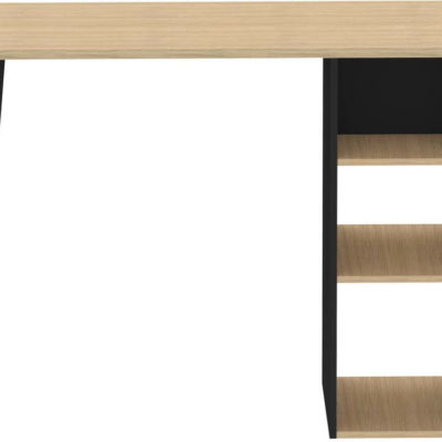 Černý barový stůl s deskou v dubovém dekoru 120x50 cm Baco - TemaHome France