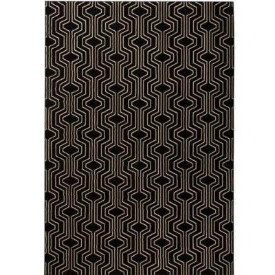Černý vzorovaný koberec Bold Monkey Swinging Lines 160x230 cm