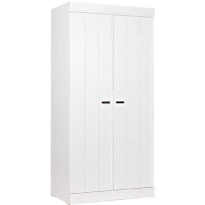 Hoorns Bílá dřevěná šatní skříň Ernie 195 cm
