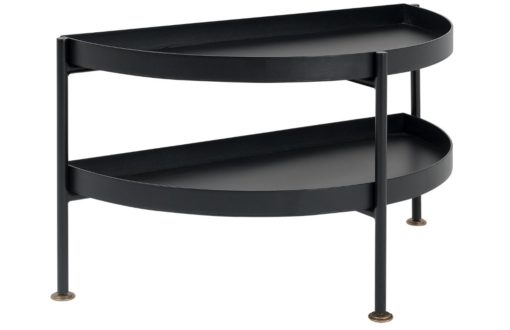Nordic Design Černý kovový odkládací stolek Nollan Half 80 x 20 cm