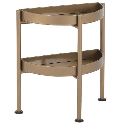 Nordic Design Zlatý kovový odkládací stolek Nollan Half 40 x 20 cm