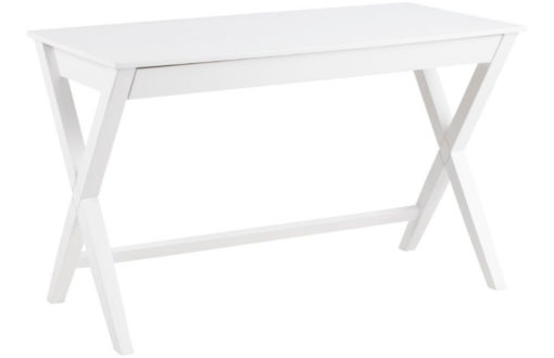 Scandi Bílý dřevěný pracovní stůl Text 120 x 60 cm