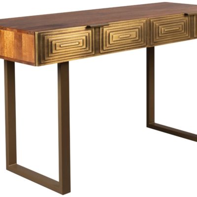 Zlatý mangový toaletní stolek DUTCHBONE VOLAN 140 x 50 cm