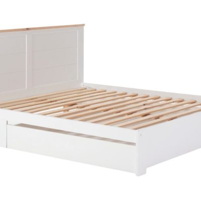 Bílá borovicová dvoulůžková postel Marckeric Gabi 160 x 200 cm