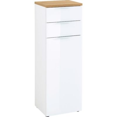 Bílá koupelnová skříňka Germania Pescara 2753-513 112 x 39 cm s dubovou deskou