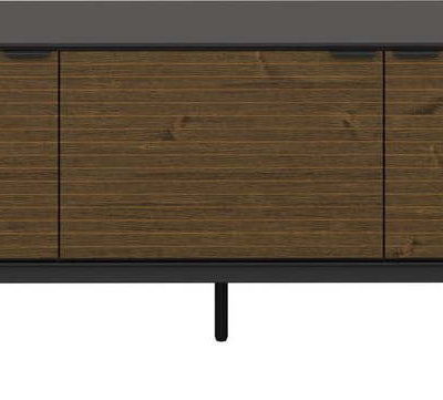 Černý TV stolek v dekoru borovice 150x54 cm Soma - Tvilum