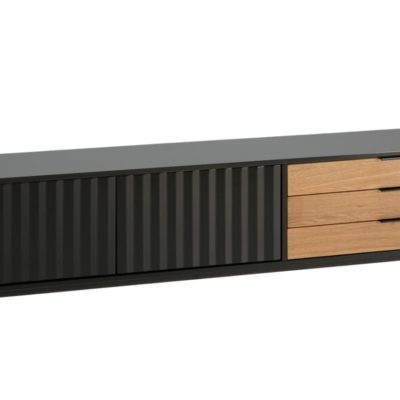 Černý dřevěný TV stolek Teulat Sierra 180 x 40 cm II.