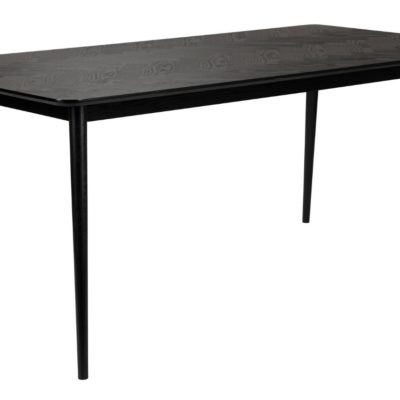 White Label Černý jasanový jídelní stůl WLL FABIO 180 x 90 cm