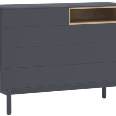 Antracitově šedá lakovaná komoda Teulat Corvo 120 x 40 cm