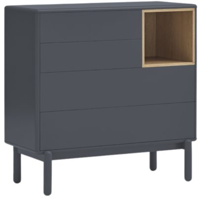 Antracitově šedá lakovaná komoda Teulat Corvo 90 x 40 cm