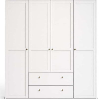 Bílá šatní skříň 181x201 cm Paris - Tvilum