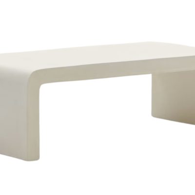 Bílý cementový konferenční stolek Kave Home Aiguablava 135 x 65 cm