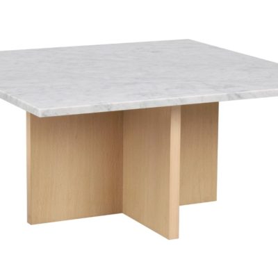 Bílý mramorový konferenční stolek ROWICO BROOKSVILLE 90 x 90 cm