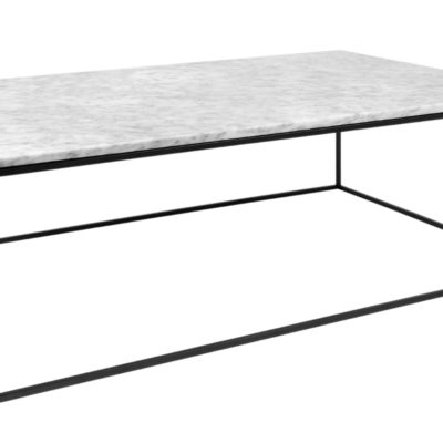 Bílý mramorový konferenční stolek TEMAHOME Gleam 120 x 75 cm s černou podnoží