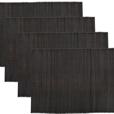 House Doctor Set čtyř černých bambusových prostírání Bamb 45 x 33 cm