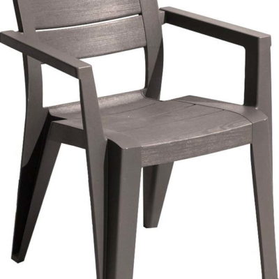 Tmavě hnědá plastová zahradní židle Julie - Keter