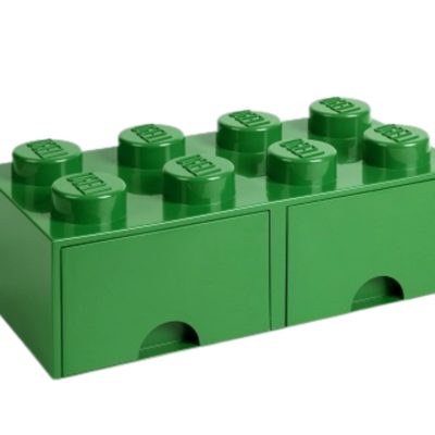 Tmavě zelený úložný box LEGO® Storage 25 x 50 cm