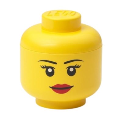Žlutý úložný box ve tvaru hlavy LEGO® Girl 19 cm