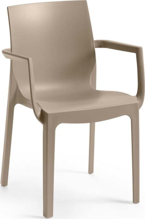 Béžová plastová zahradní židle Emma - Rojaplast