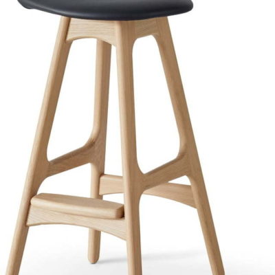 Černá/přírodní kožená otočná barová židle 79 cm Buck – Hammel Furniture