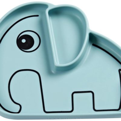 Modrý silikonový talíř Done by Deer Elphee s přísavkou