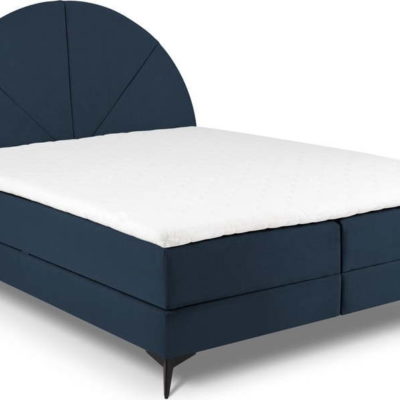 Tmavě modrá boxspring postel s úložným prostorem 160x200 cm Sunset – Cosmopolitan Design