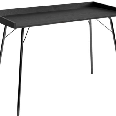 Černý dubový pracovní stůl Woodman Rayburn s kovovou podnoží 115 x 52 cm