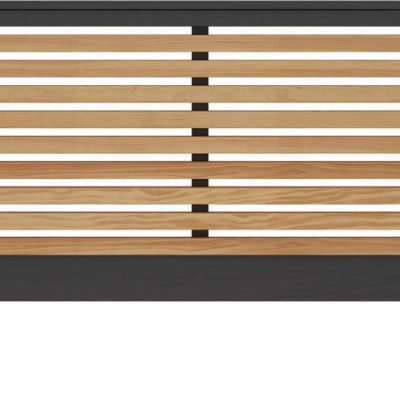 Černé/přírodní čelo postele z borovicového dřeva 146x100 cm Lavis – Marckeric