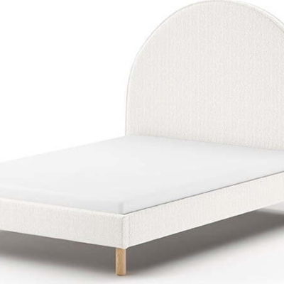 Bílá čalouněná jednolůžková postel s roštem 140x200 cm MOON – Vipack