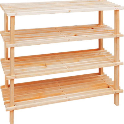 Čtyřpatrový dřevěný stojan na boty Premier Housewares