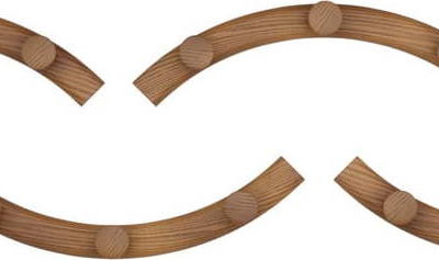 Nástěnné věšáky v sadě 4 ks z jasanového dřeva v přírodní barvě Slinka – Umbra