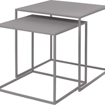 Světle šedé kovové konferenční stolky v sadě 2 ks 40x40 cm Fera – Blomus