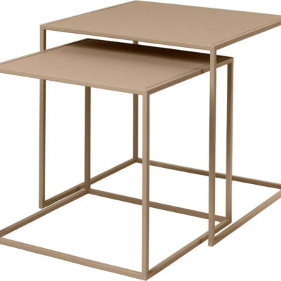 Béžové kovové konferenční stolky v sadě 2 ks 40x40 cm Fera – Blomus