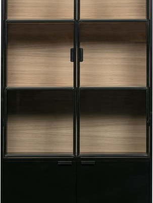 Černá vitrína z borovicového dřeva 100x200 cm Sivan – WOOOD