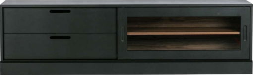 Černý TV stolek z borovicového dřeva 180x50 cm James – WOOOD