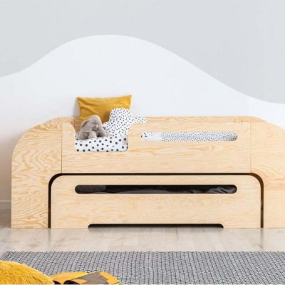 Dětská postel s výsuvným lůžkem v přírodní barvě 80x200 cm AIKO – Adeko