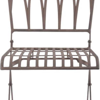 Hnědá kovová skládací zahradní židle – Esschert Design