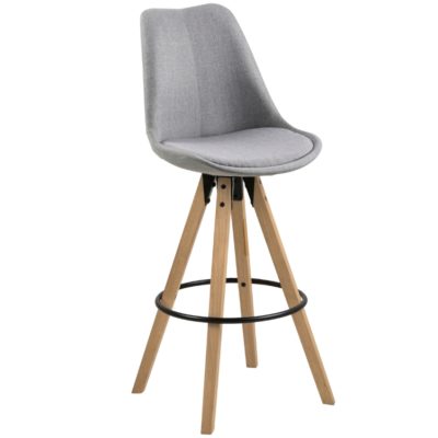 Scandi Šedá čalouněná barová židle Damian 75 cm