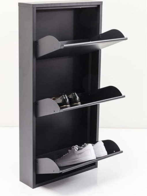 Antracitově černý kovový botník Kare Design Caruso