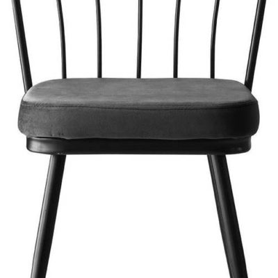 Antracitové kovové jídelní židle v sadě 2 ks Yildiz – Kalune Design