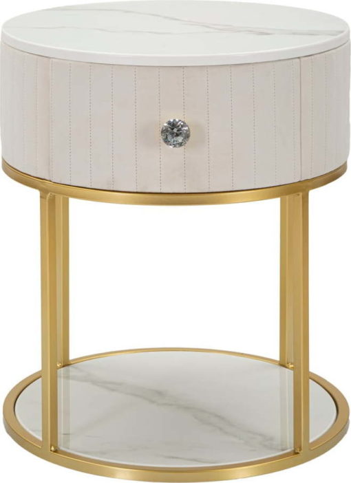 Béžový noční stolek Montpellier - Mauro Ferretti