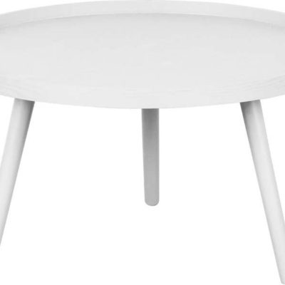Bílý kulatý konferenční stolek ø 60 cm Mesa – WOOOD