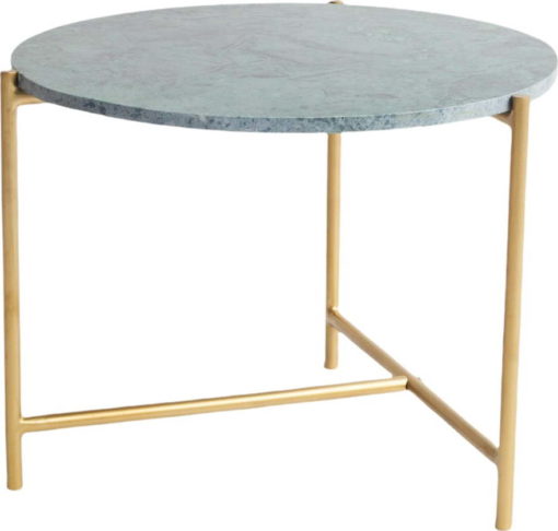 Mramorový kulatý konferenční stolek v zeleno-zlaté barvě ø 50 cm Morgans – Really Nice Things