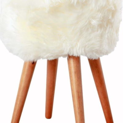 Stolička s bílým sedákem z ovčí kožešiny Native Natural