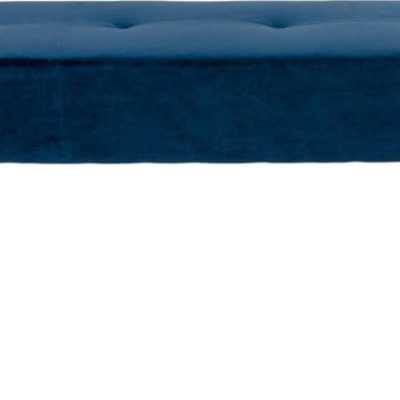 Tmavě modrá polstrovaná lavice se sametovým potahem House Nordic Skiby