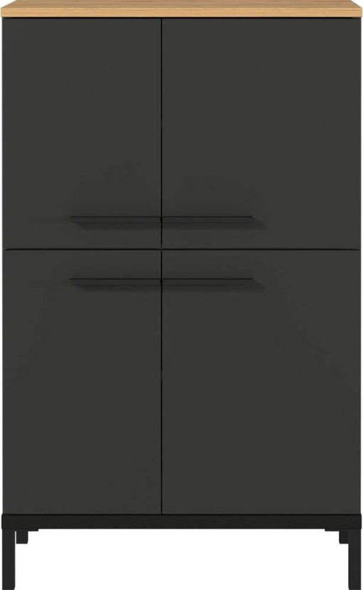 Tmavě šedá vysoká koupelnová skříňka v dekoru dubu 60x97 cm Yonkers - Germania