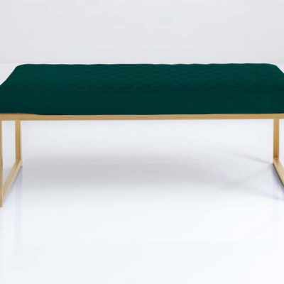 Tmavě zelená sametová lavice Smart – Kare Design