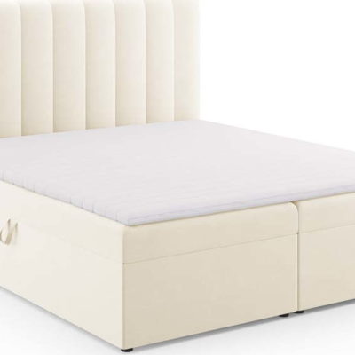 Béžová boxspring postel s úložným prostorem 180x200 cm Gina – Milo Casa
