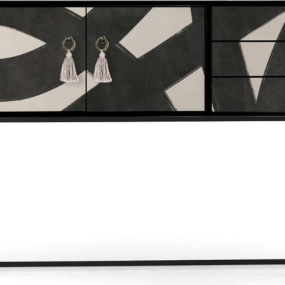 Černo-béžová nízká komoda 113x92 cm Freya – Really Nice Things