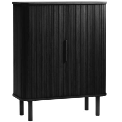 Černá dubová komoda Unique Furniture Cavo 113 x 90 cm